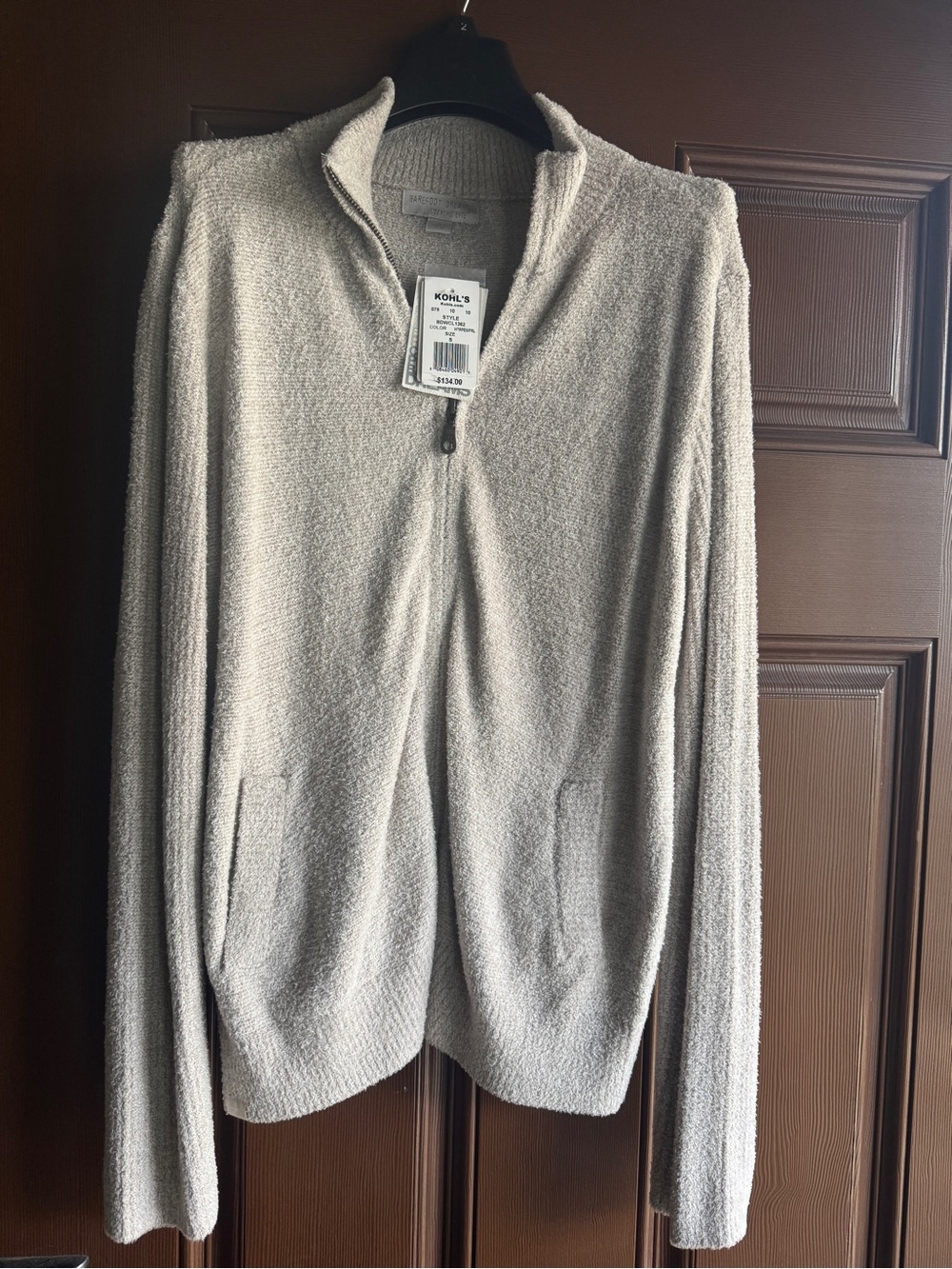 Women’s full zip Cozy Knit Sweater - Light Beige